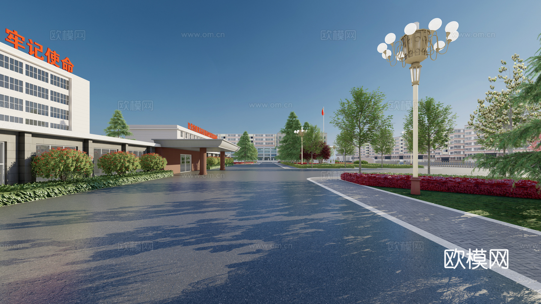 现代写字楼 党政机关 政府机关 政府机构 机关单位 广场景观su模型