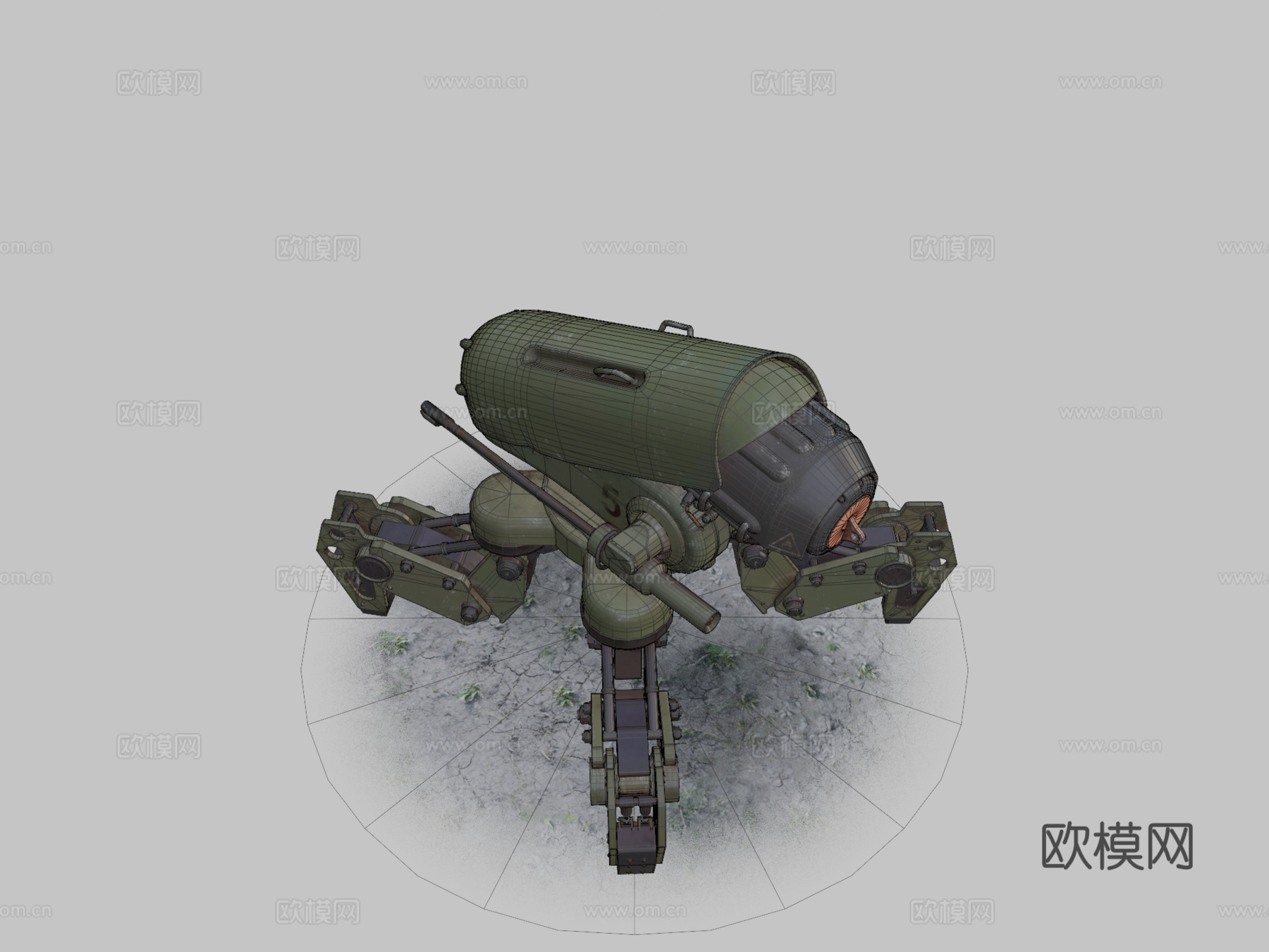 火焰喷射器无人机3d模型下载（渲染图2）