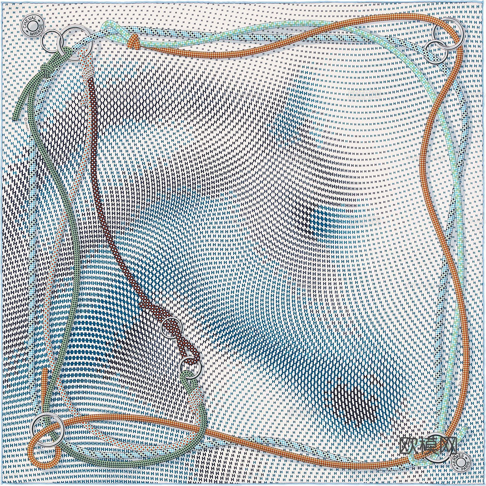 国外高端丝巾面料印花图案1258下载