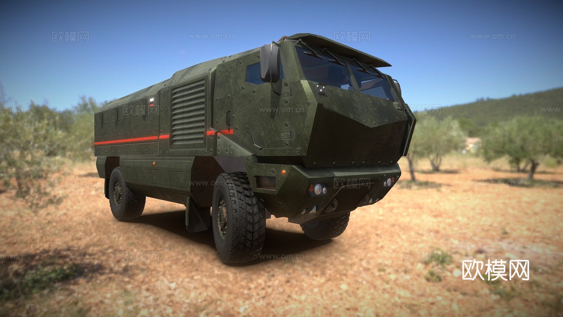 卡玛斯 台风 水牛 PBR3d模型下载（渲染图1）