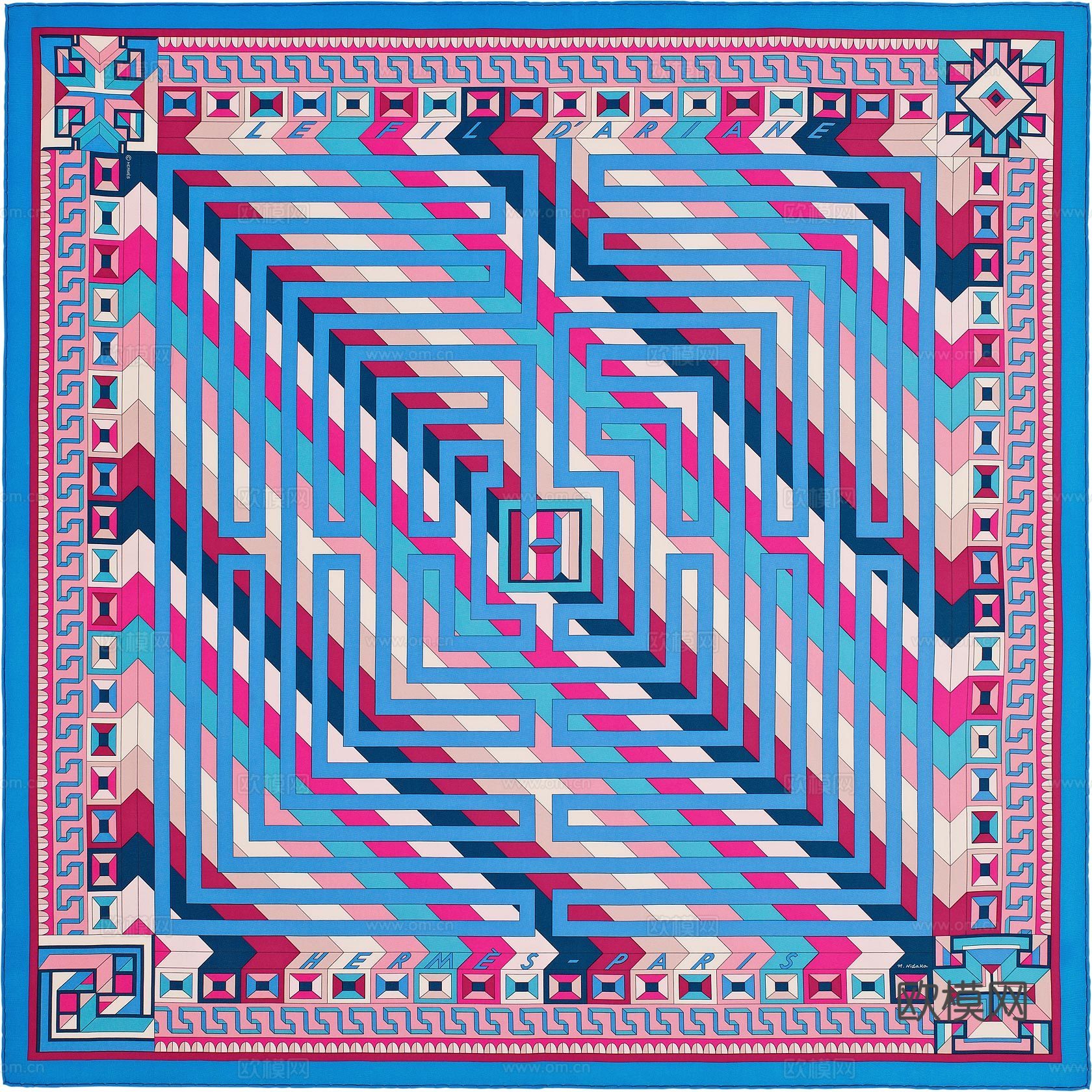 国外高端丝巾面料印花图案225