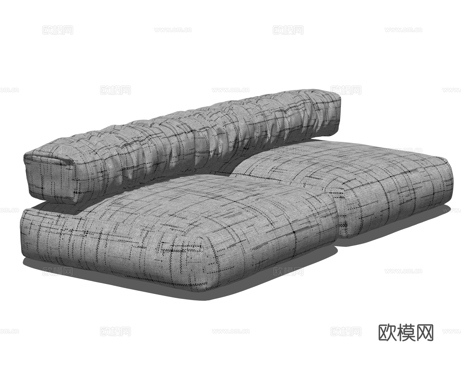 BOCA现代双人沙发 布艺沙发 模块沙发 客厅沙发 创意沙发su模型
