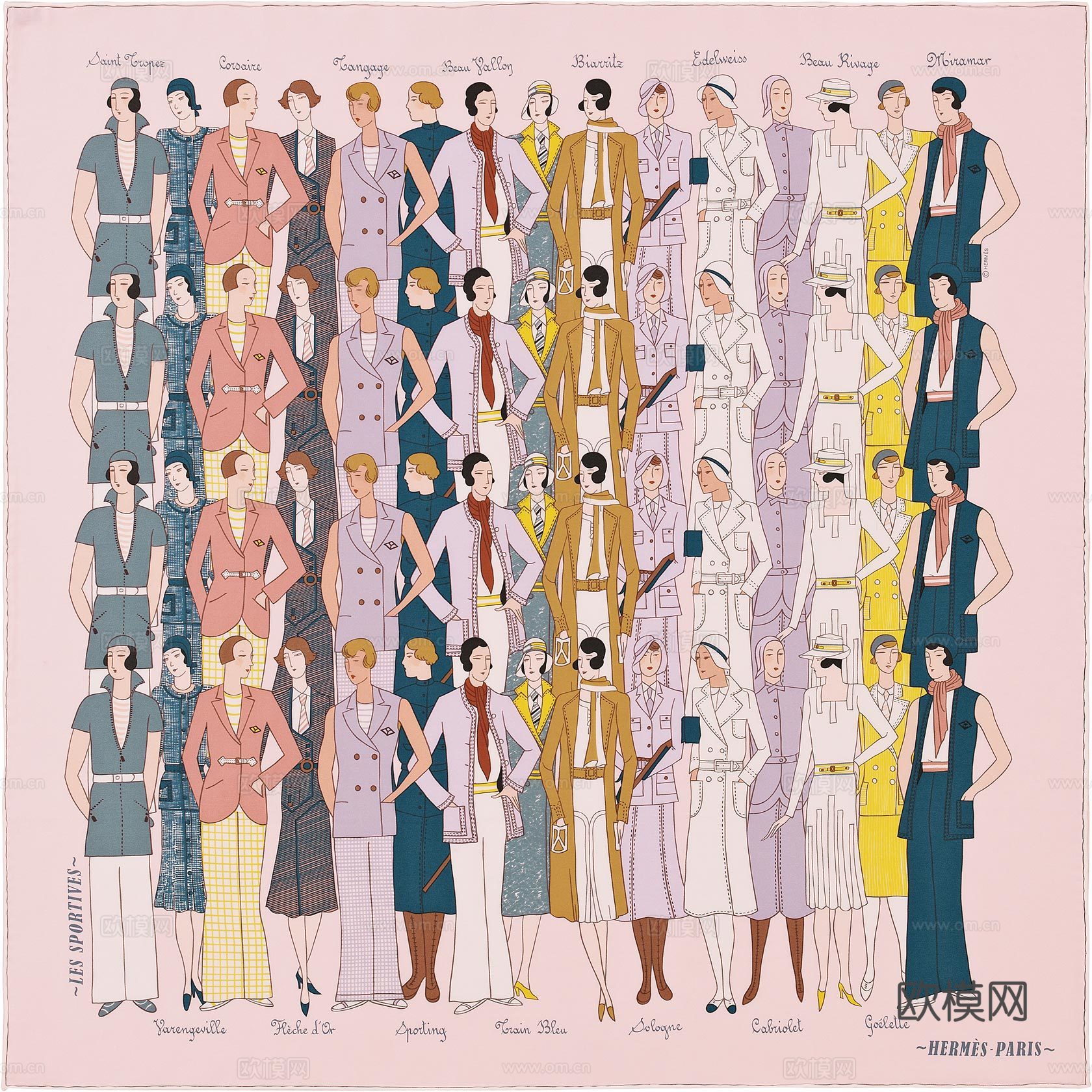 国外高端丝巾面料印花图案1205下载