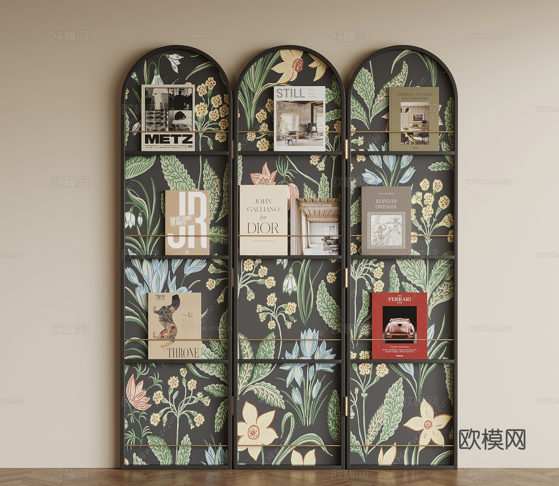 法式复古书架 置物架su模型