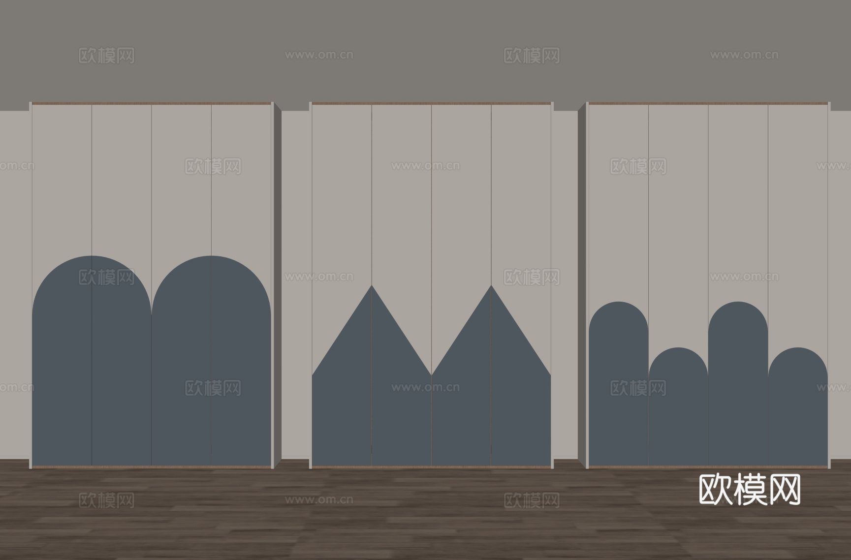 现代儿童房衣柜su模型