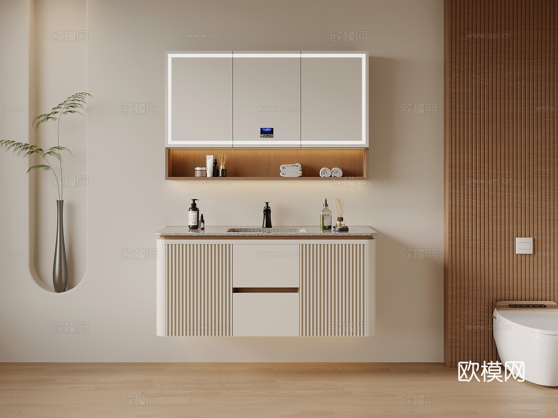 现代简约浴室柜 洗手台su模型