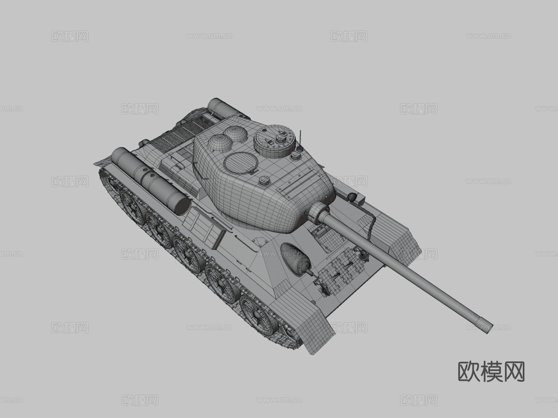 T3485 苏联中型坦克3d模型下载（渲染图3）