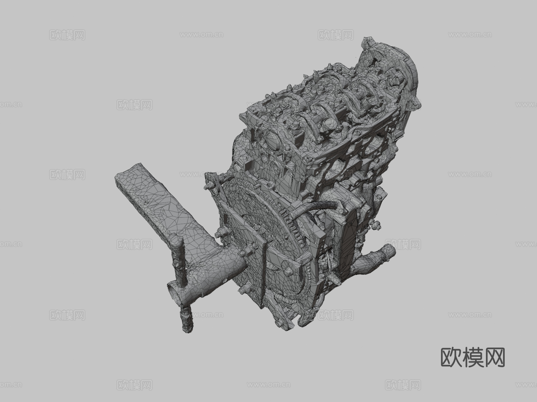 斯巴鲁傲虎发动机长缸体3d模型下载（渲染图3）