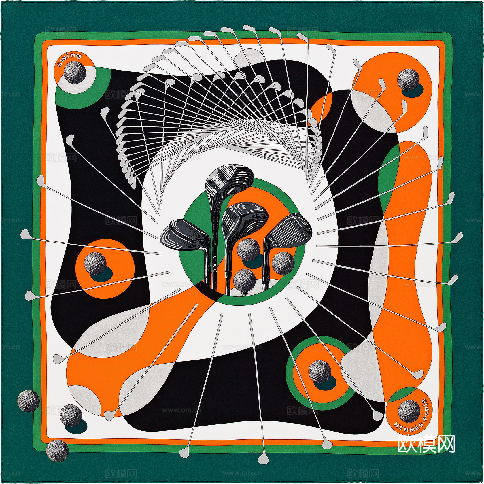 国外高端丝巾面料印花图案1193下载