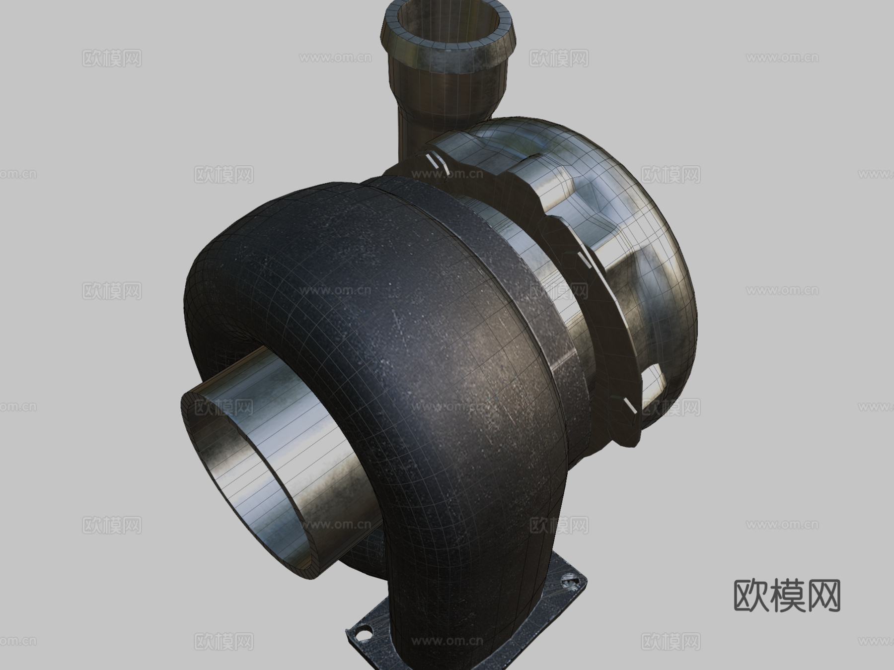 基础涡轮增压器3d模型下载（渲染图2）