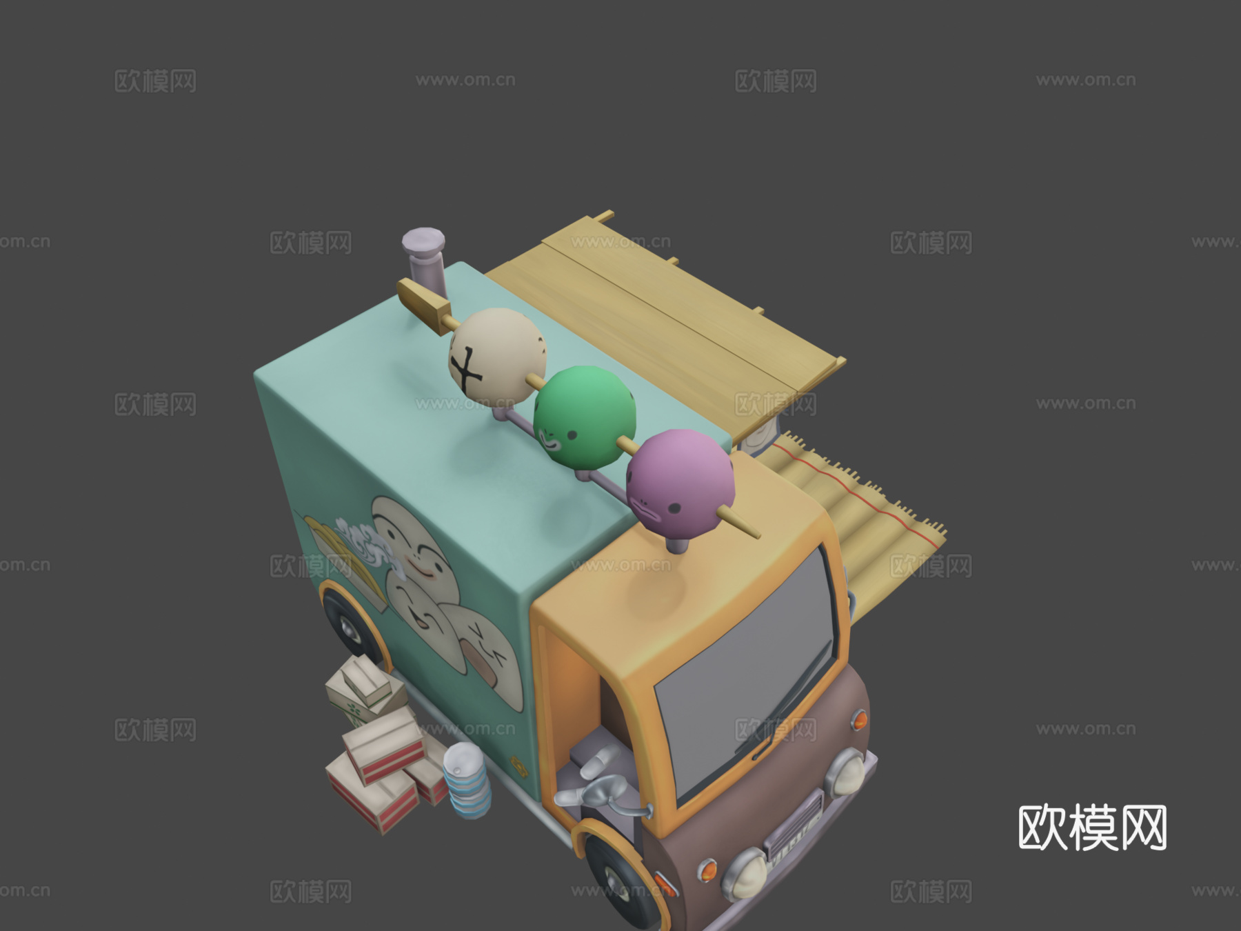 日本餐车3d模型下载（渲染图8）