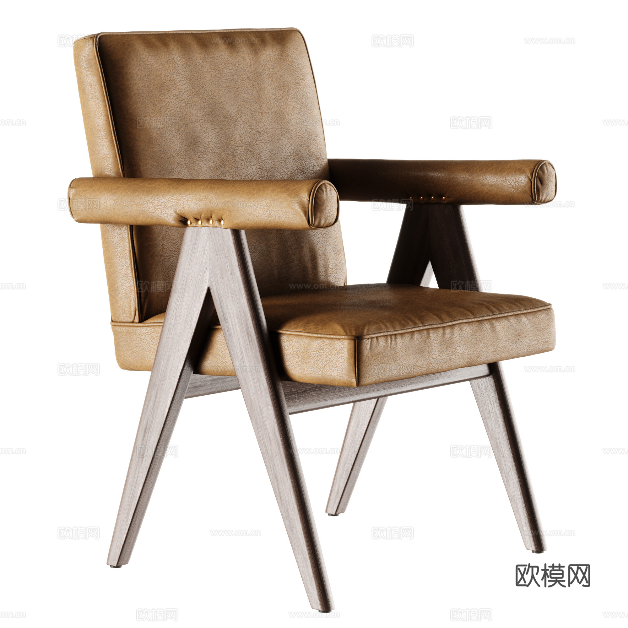 现代休闲椅 皮革休闲椅 扶手椅 沙发椅01su模型