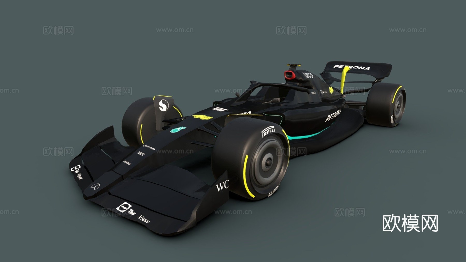 梅赛德斯F1 W143d模型下载（渲染图1）