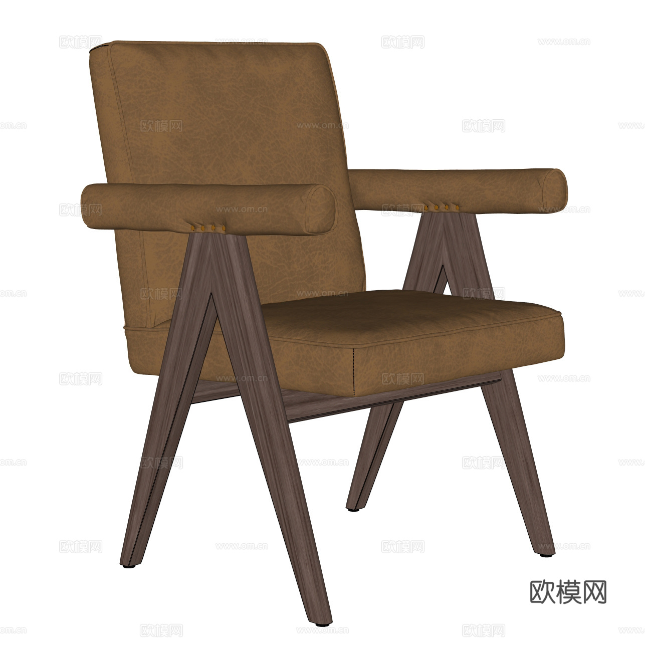 现代休闲椅 皮革休闲椅 扶手椅 沙发椅01su模型