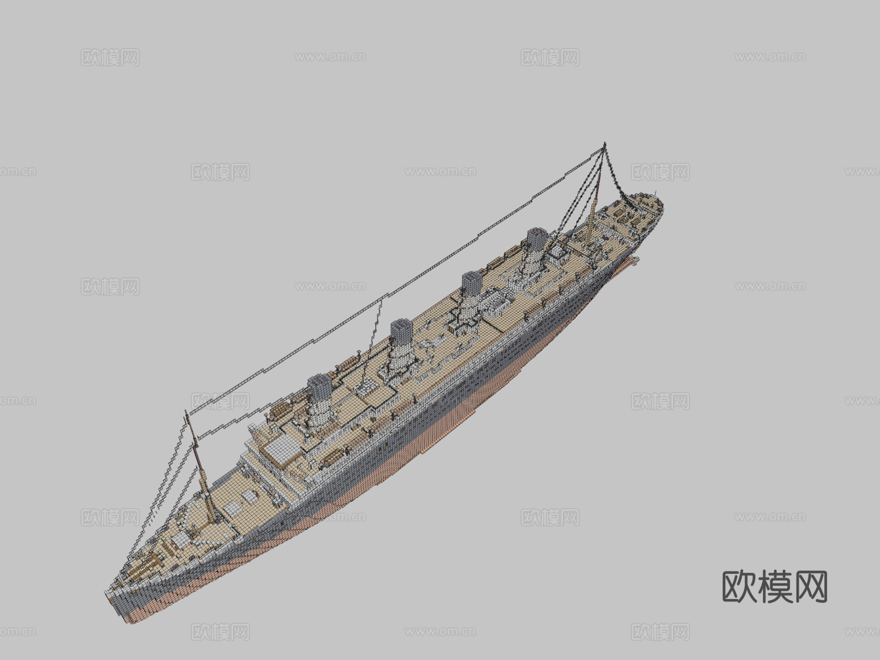 我的世界 RMS 泰坦尼克号 1 13d模型下载（渲染图2）