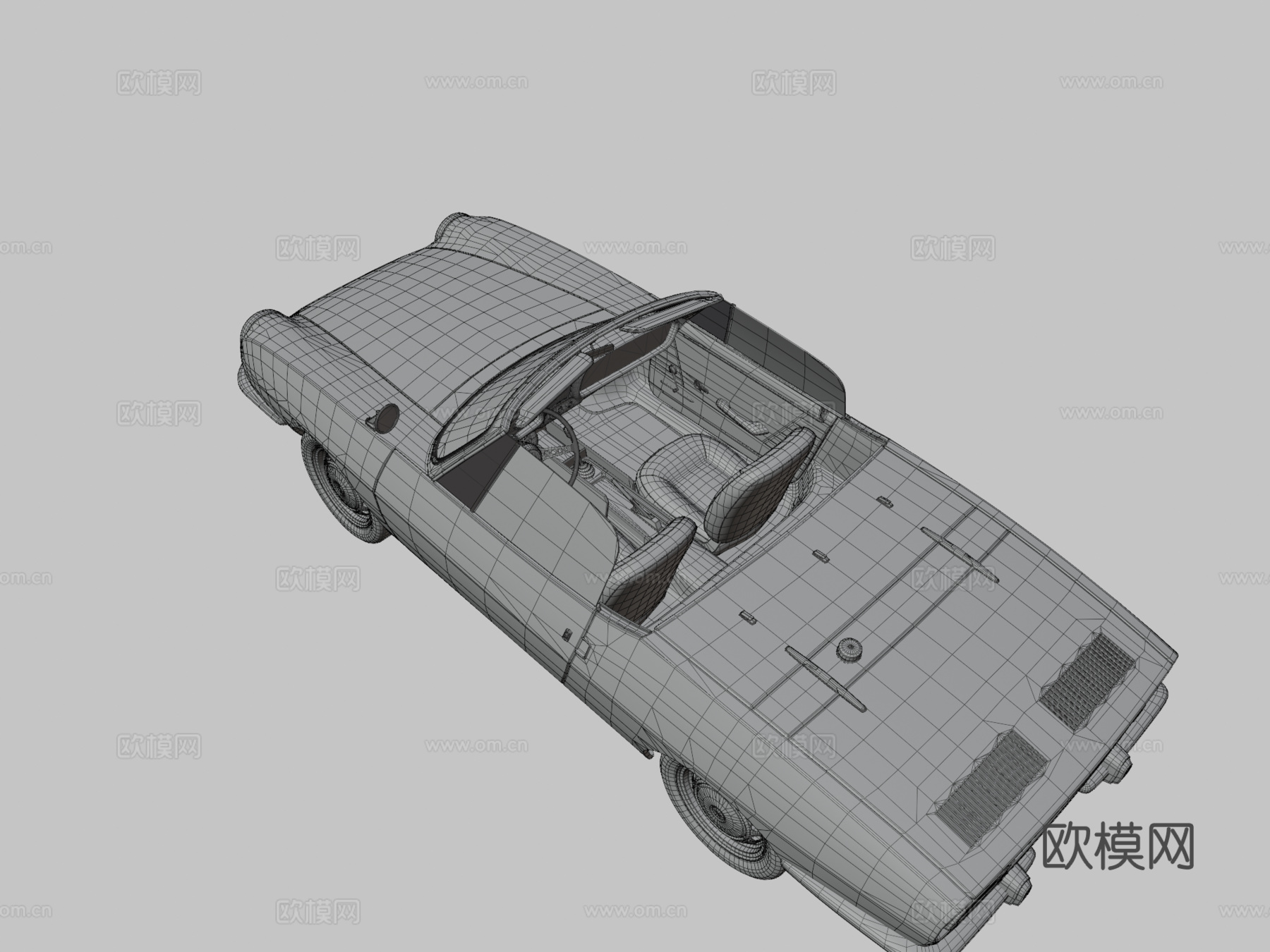 菲亚特 850 蜘蛛3d模型下载（渲染图3）