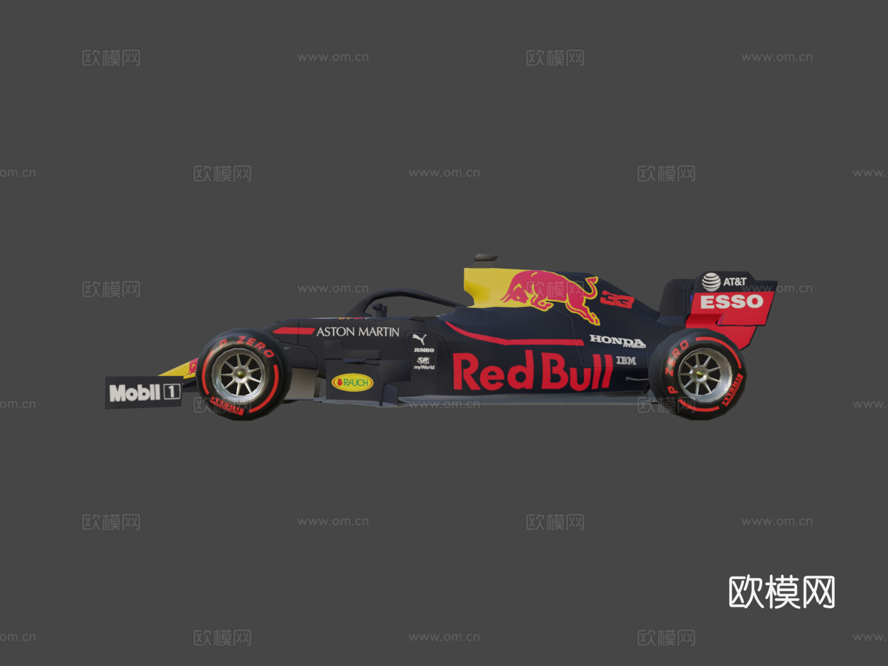 红牛赛车3d模型下载（渲染图6）