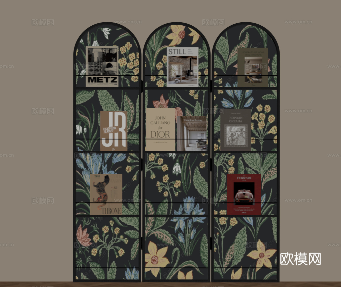 法式复古书架 置物架su模型