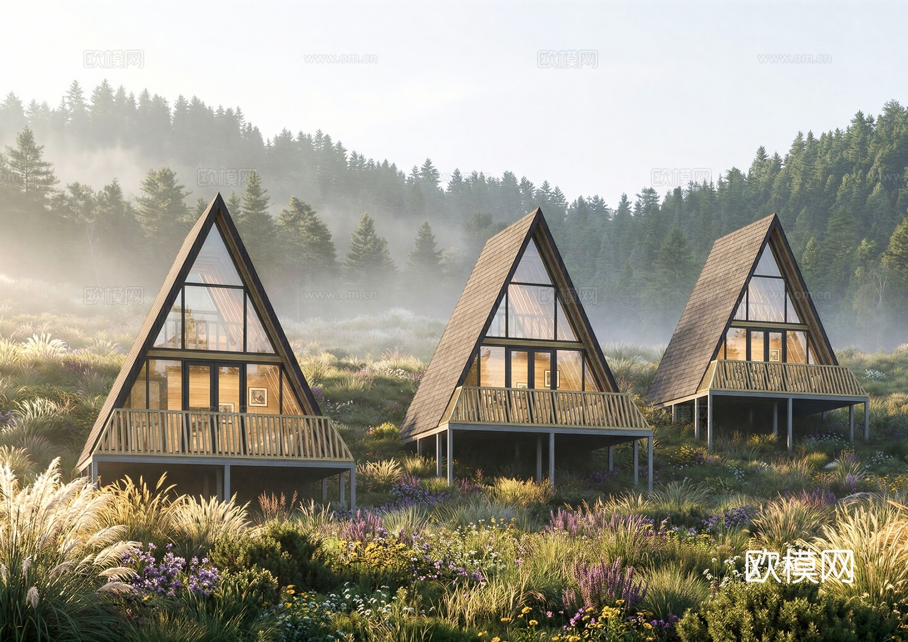 三角木屋民宿su模型
