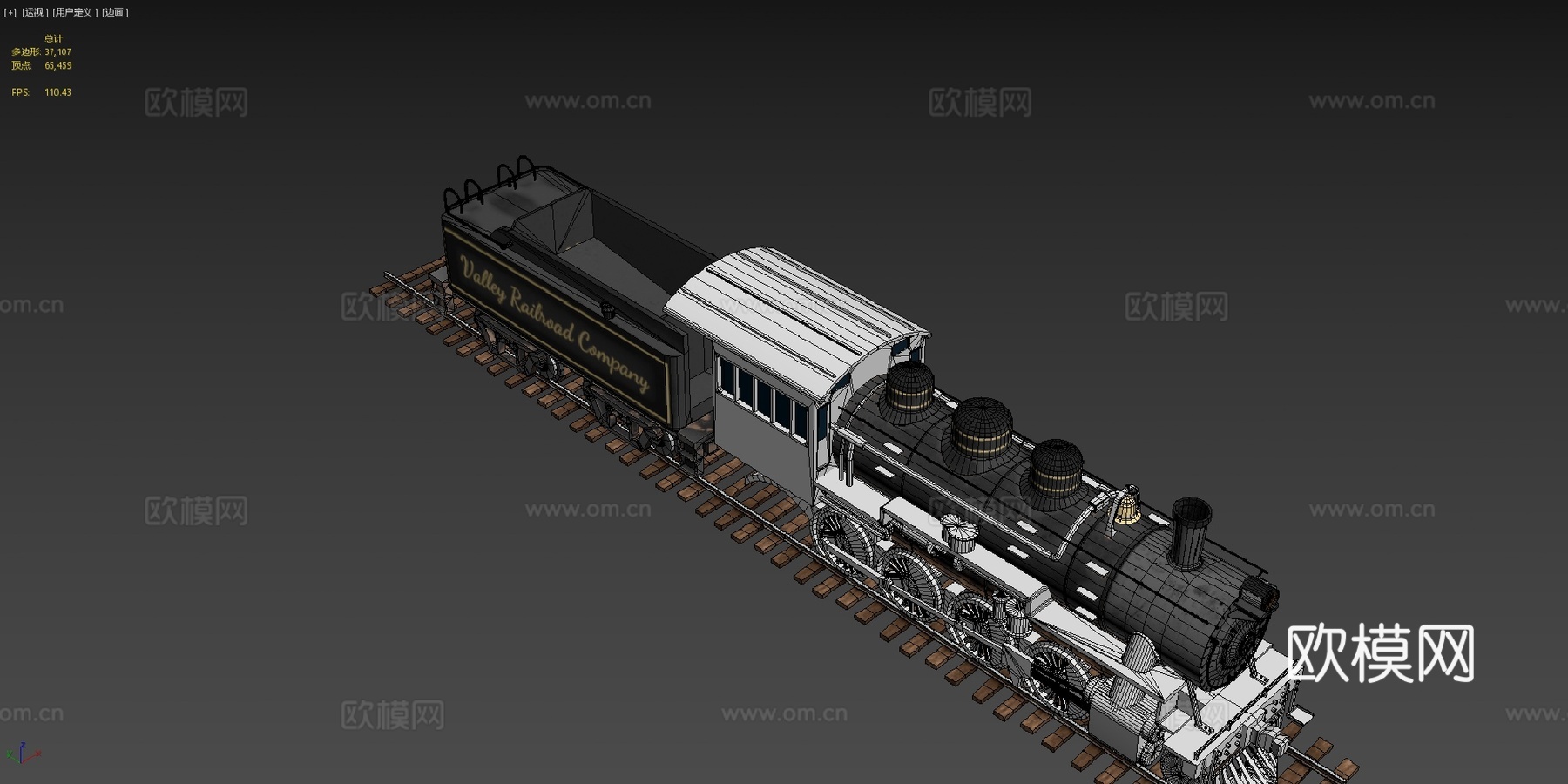蒸汽火车3d模型下载（渲染图4）