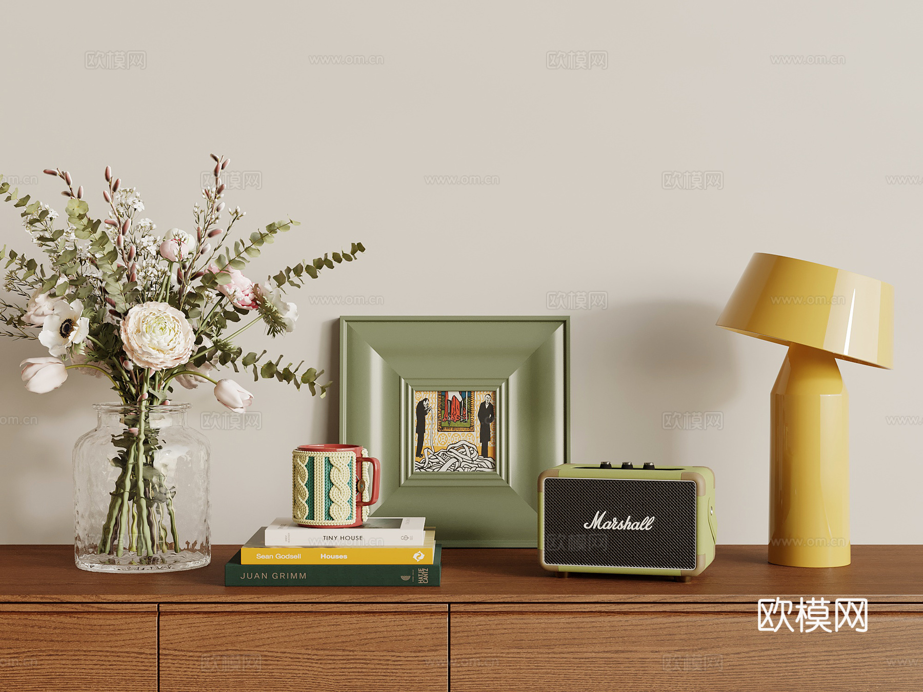 法式复古摆件 饰品摆件组合3d模型下载