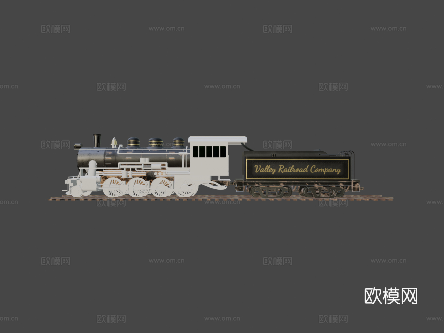 蒸汽火车3d模型下载（渲染图6）