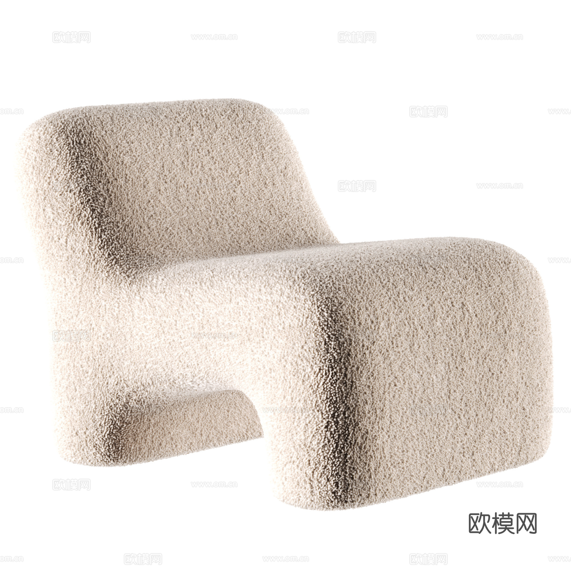 BOCA现代休闲椅  沙发椅 单人沙发 羊羔绒沙发椅su模型