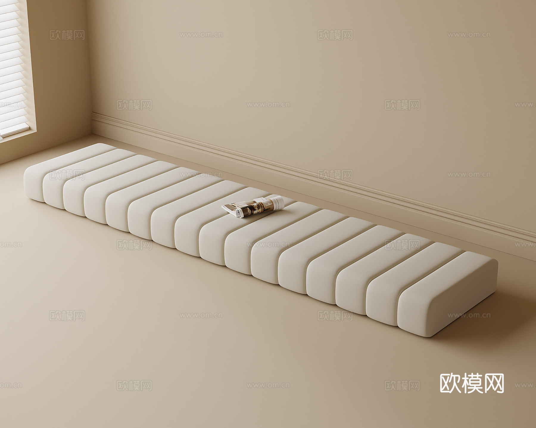 现代飘窗垫su模型