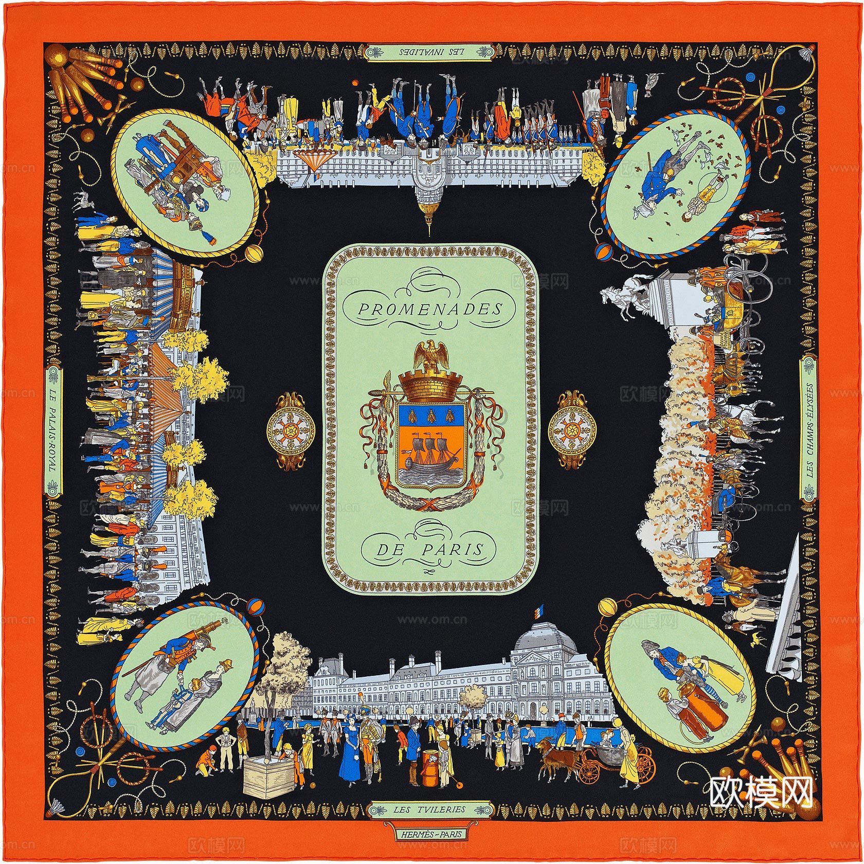 国外高端丝巾面料印花图案1161下载