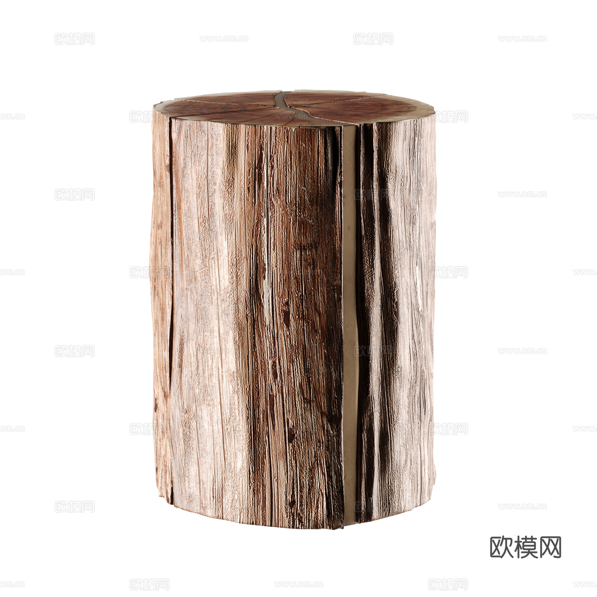 原木角几 侘寂风角几 圆柱角几 原木矮凳 原木换鞋凳01su模型