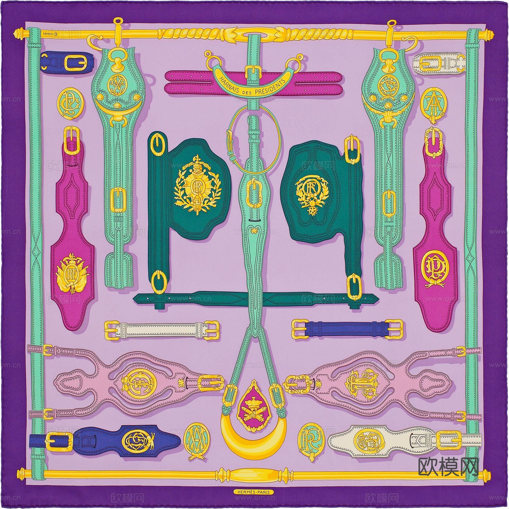 国外高端丝巾面料印花图案1173下载