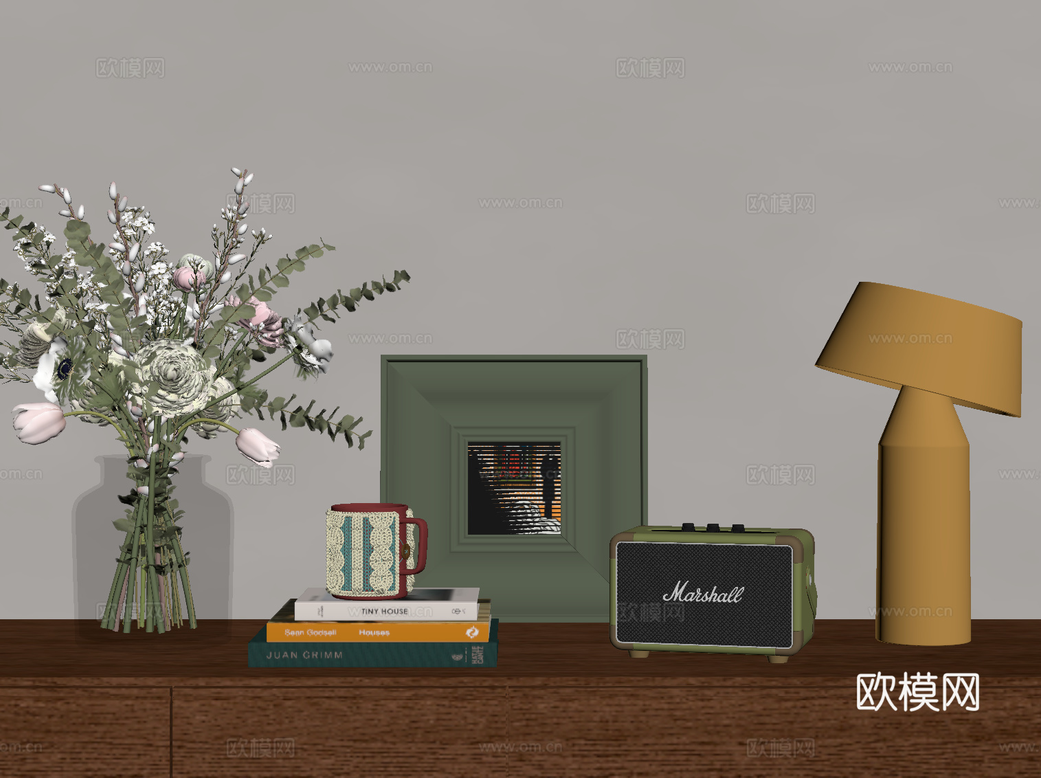 法式复古摆件 饰品摆件组合su模型
