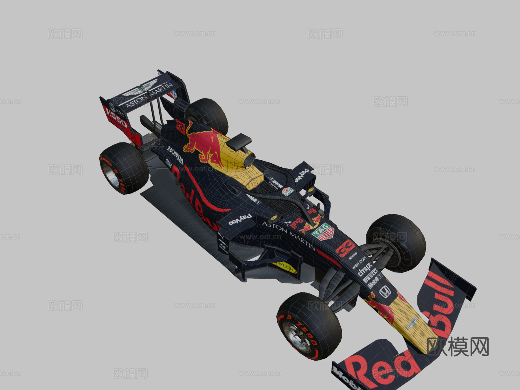 红牛赛车3d模型下载（渲染图2）