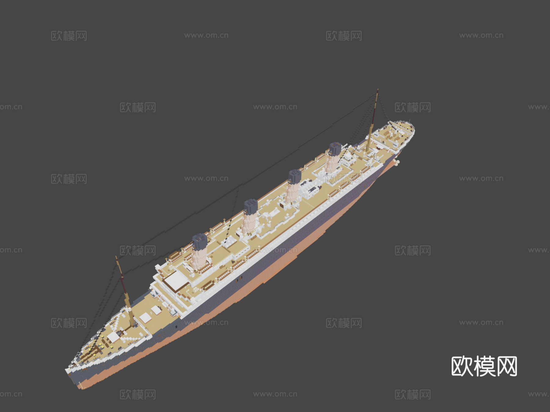 我的世界 RMS 泰坦尼克号 1 13d模型下载（渲染图8）