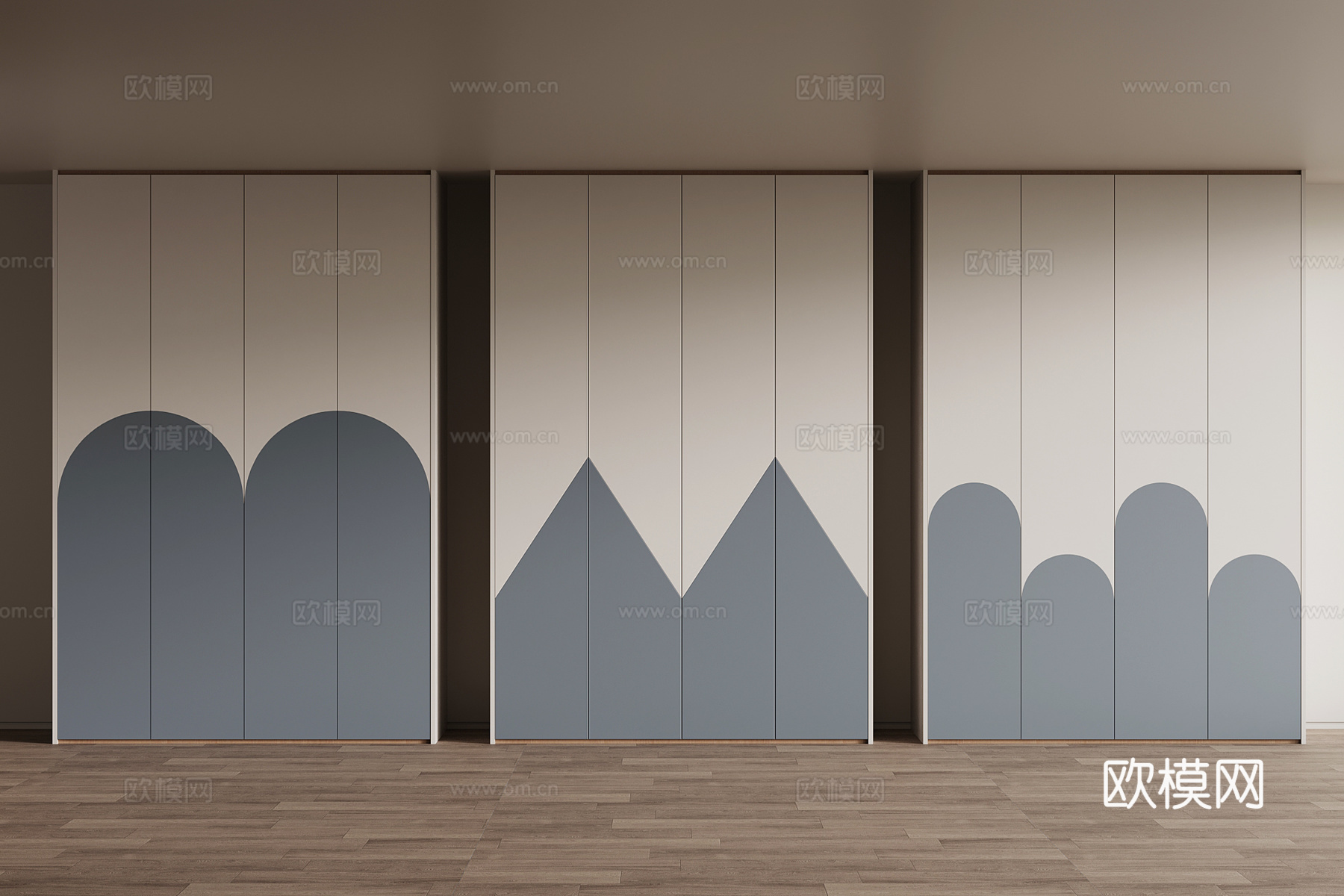 现代儿童房衣柜su模型