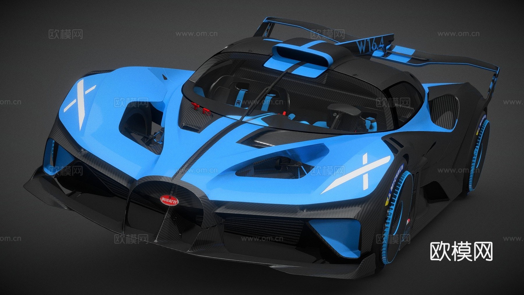 布加迪 Bolide 20243d模型下载（渲染图1）
