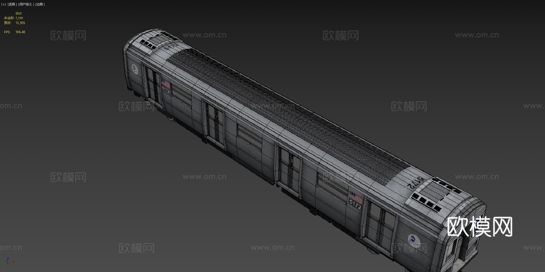 纽约市地铁车厢 R142型3d模型下载（渲染图4）