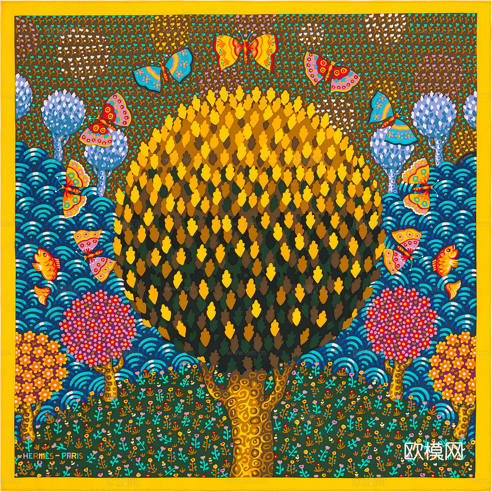 国外高端丝巾面料印花图案1154下载