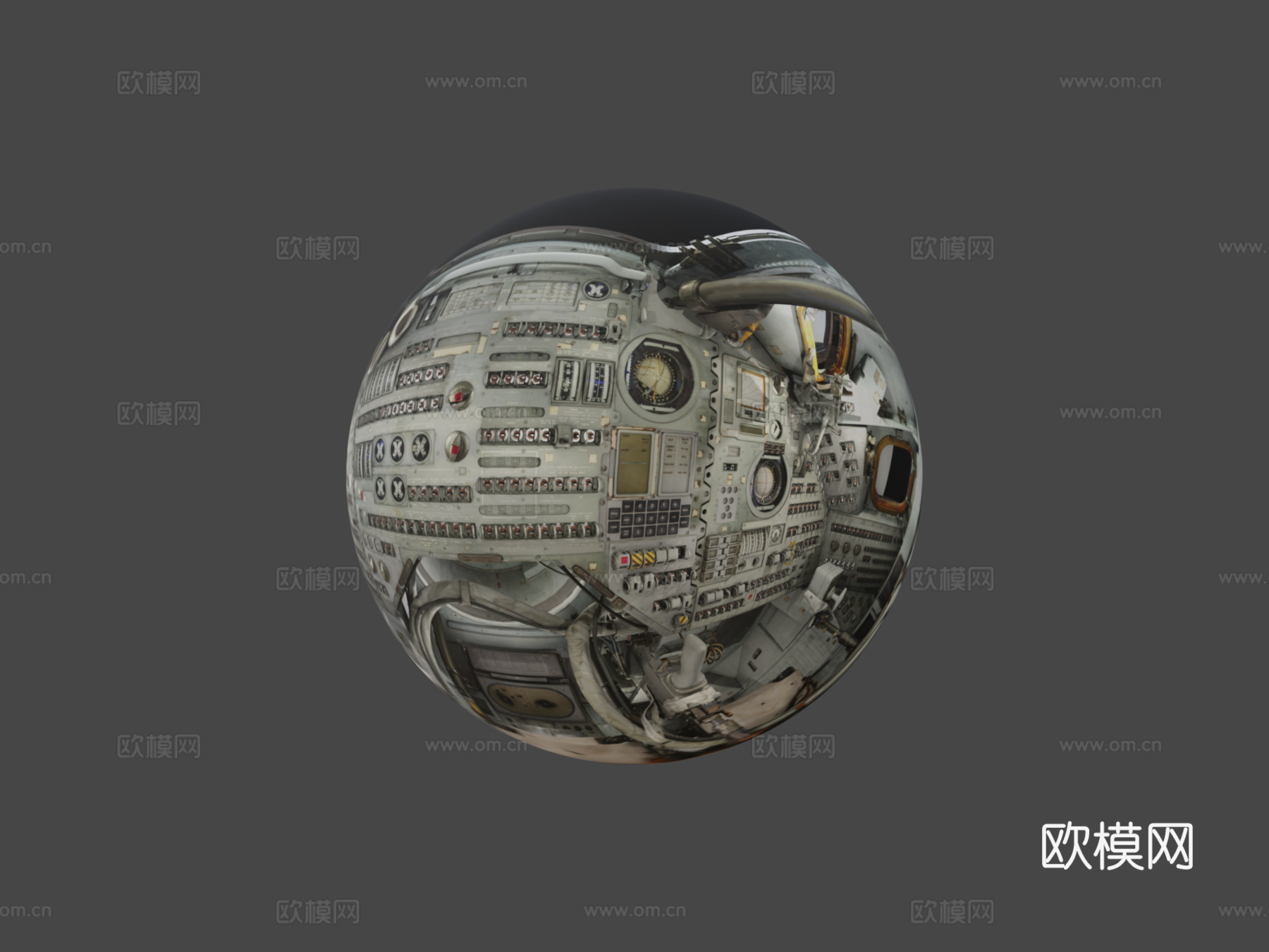 阿波罗指令舱内部球体投影3d模型下载（渲染图8）