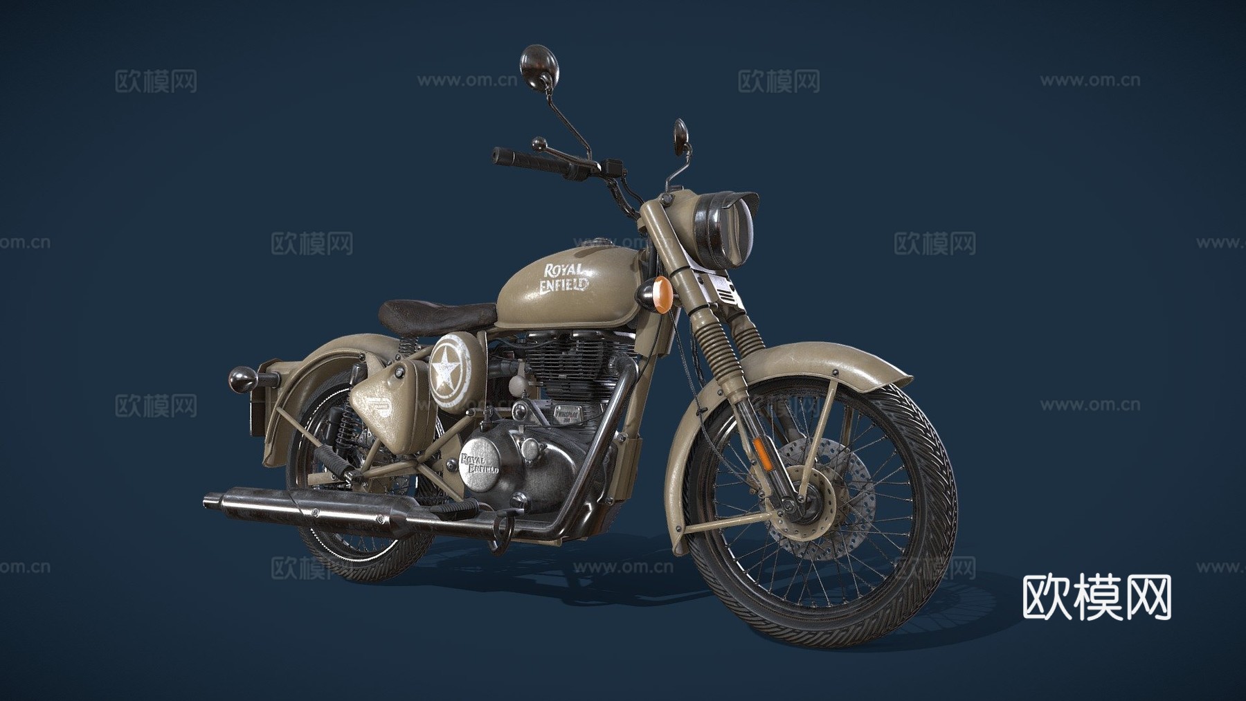 皇家恩菲尔德  经典 3503d模型下载（渲染图1）