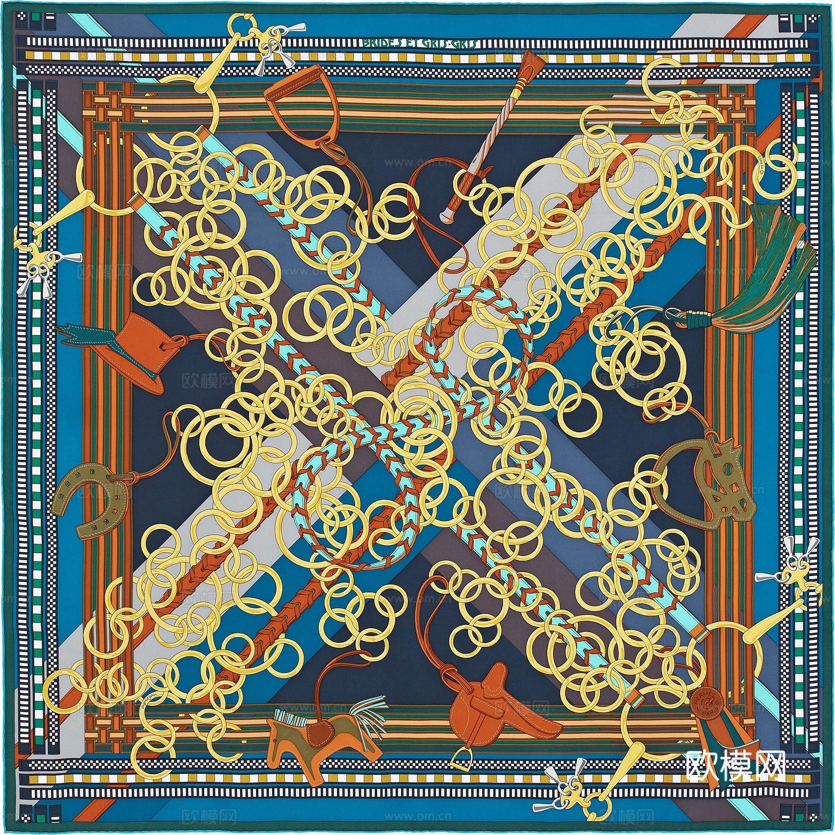 国外高端丝巾面料印花图案220