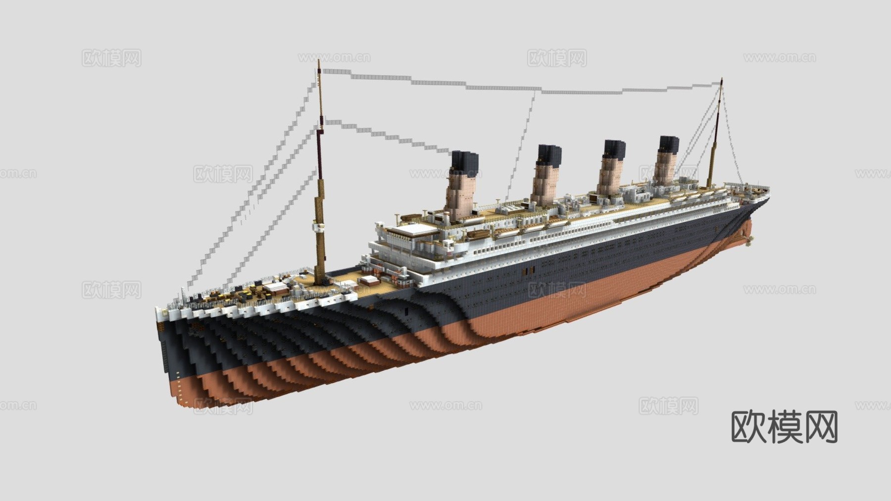 我的世界 RMS 泰坦尼克号 1 13d模型下载（渲染图1）