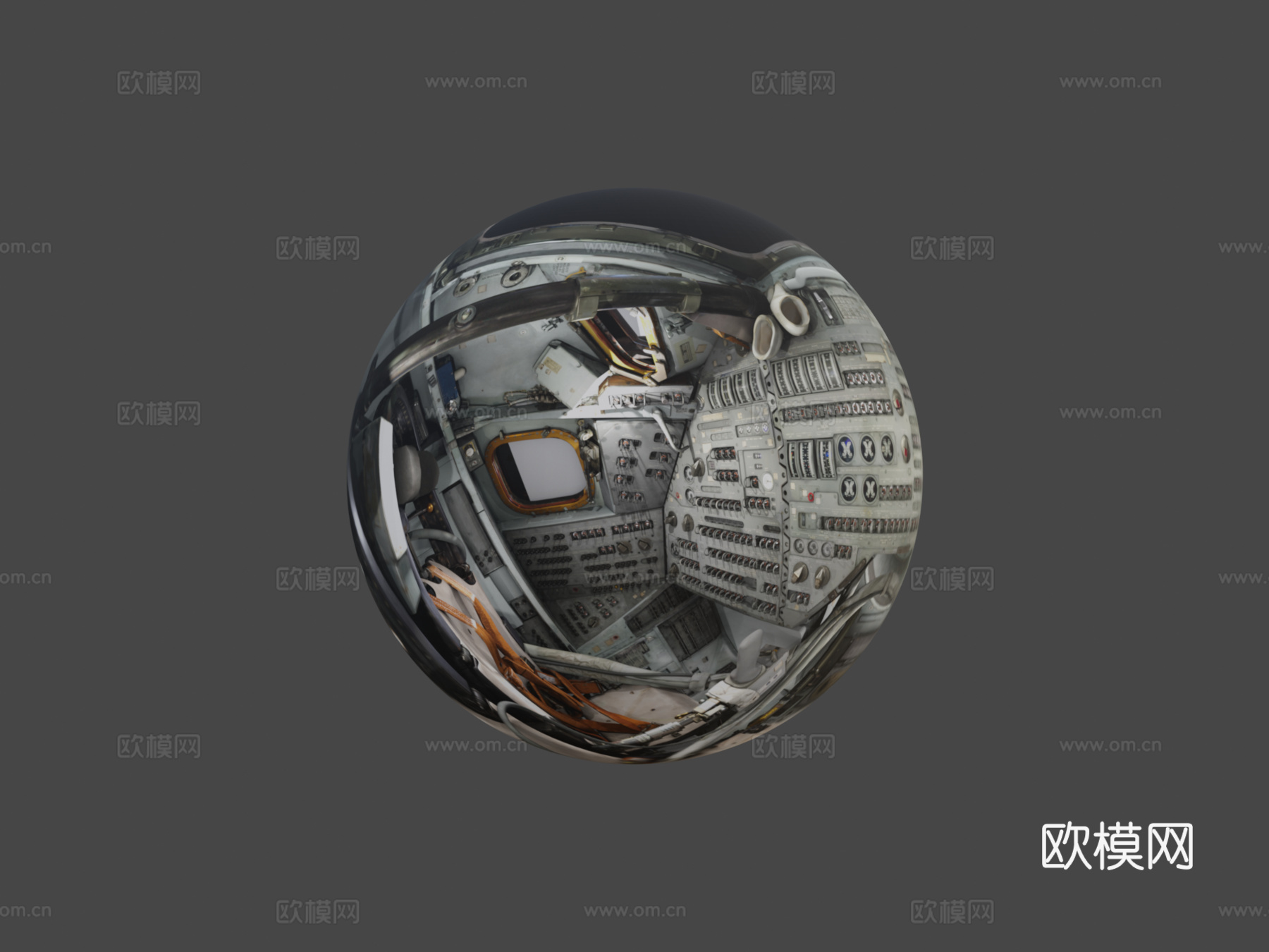 阿波罗指令舱内部球体投影3d模型下载（渲染图7）