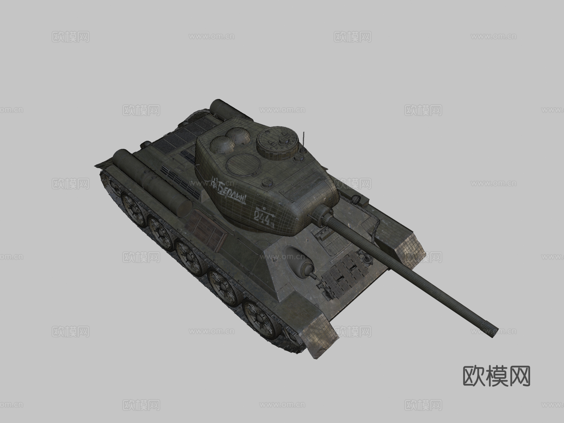 T3485 苏联中型坦克3d模型下载（渲染图2）