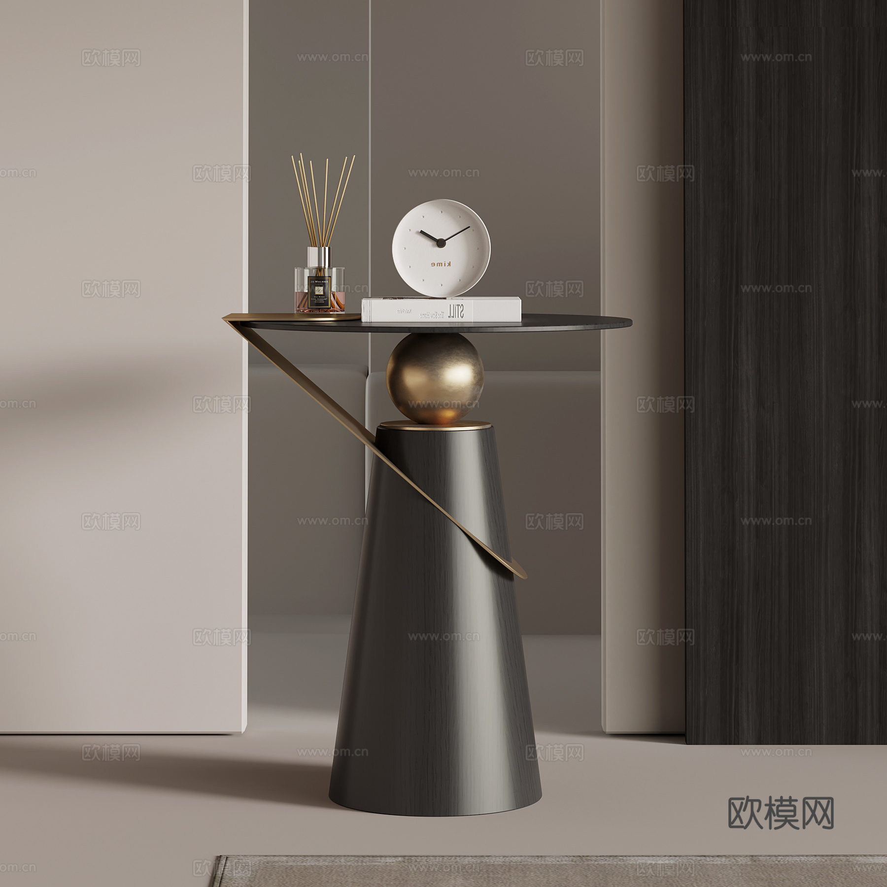 现代意式边几 角几圆几su模型