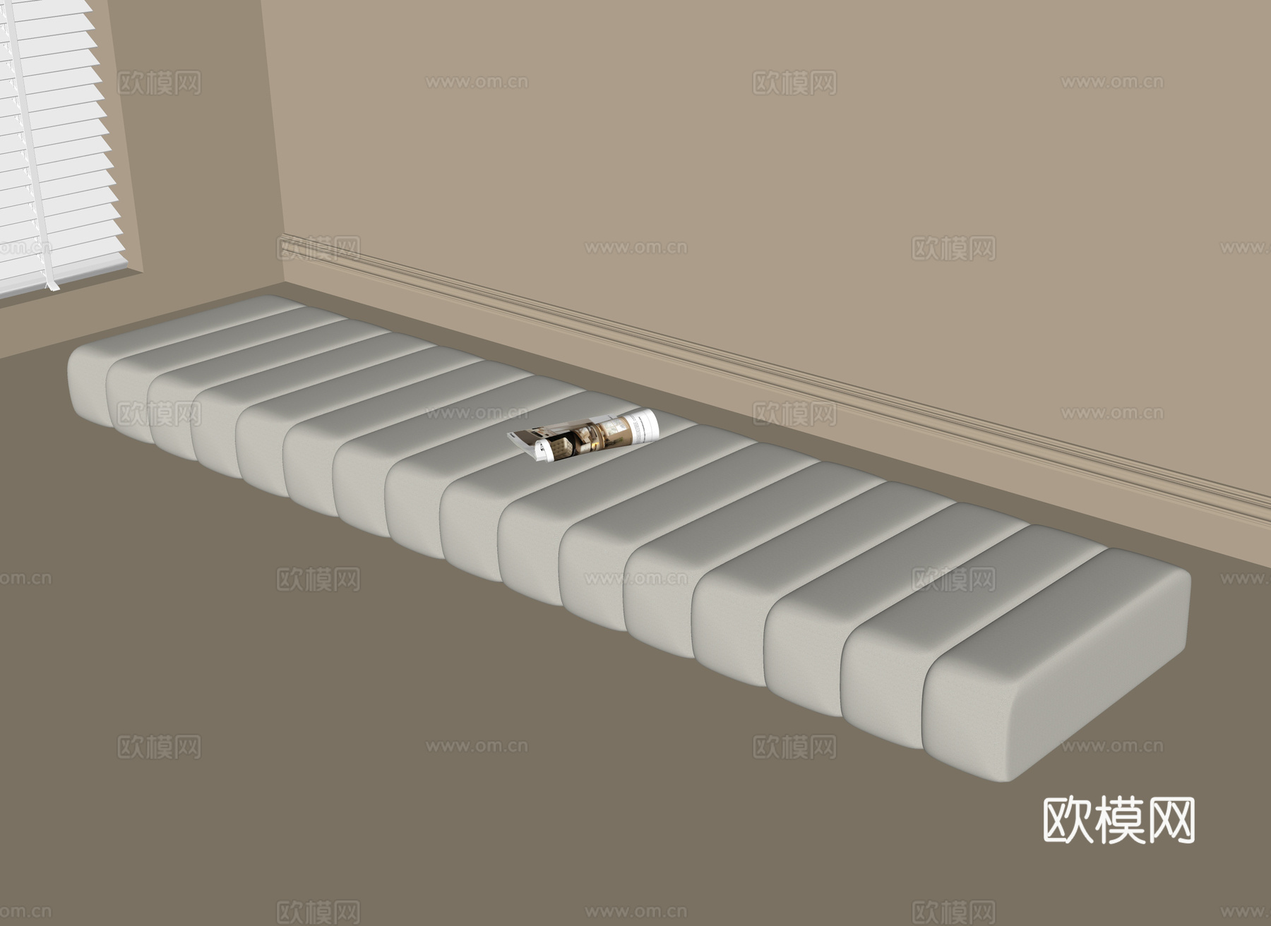 现代飘窗垫su模型