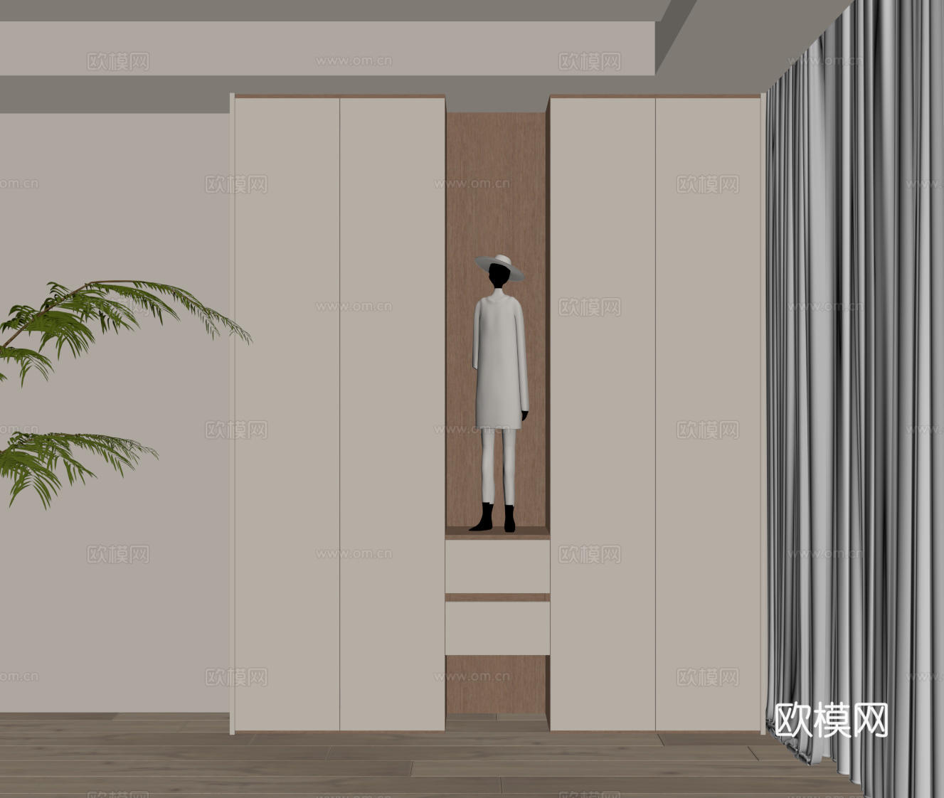 现代简约鞋柜 入户鞋柜su模型