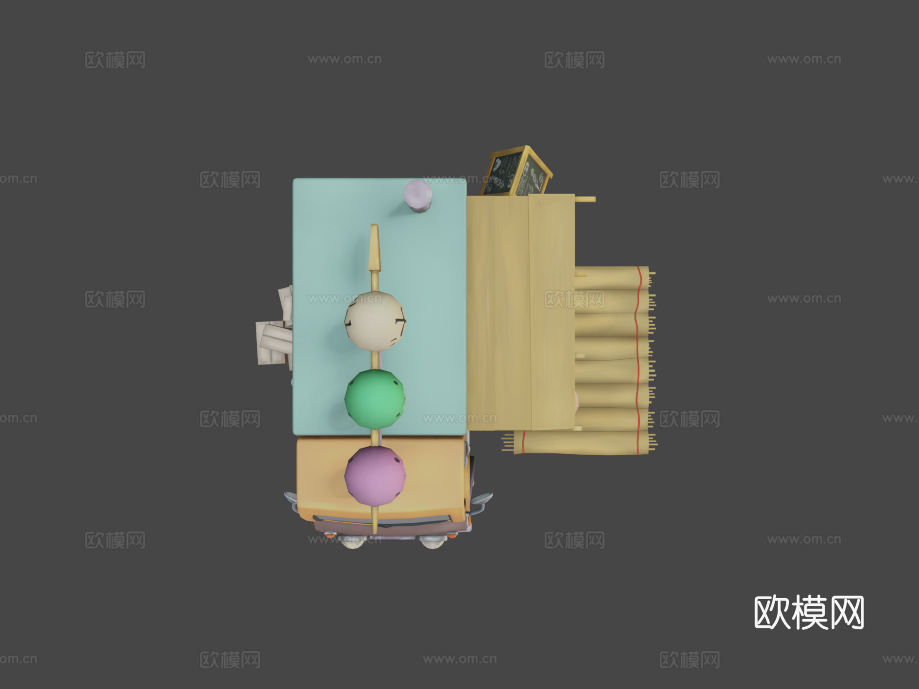 日本餐车3d模型下载（渲染图6）