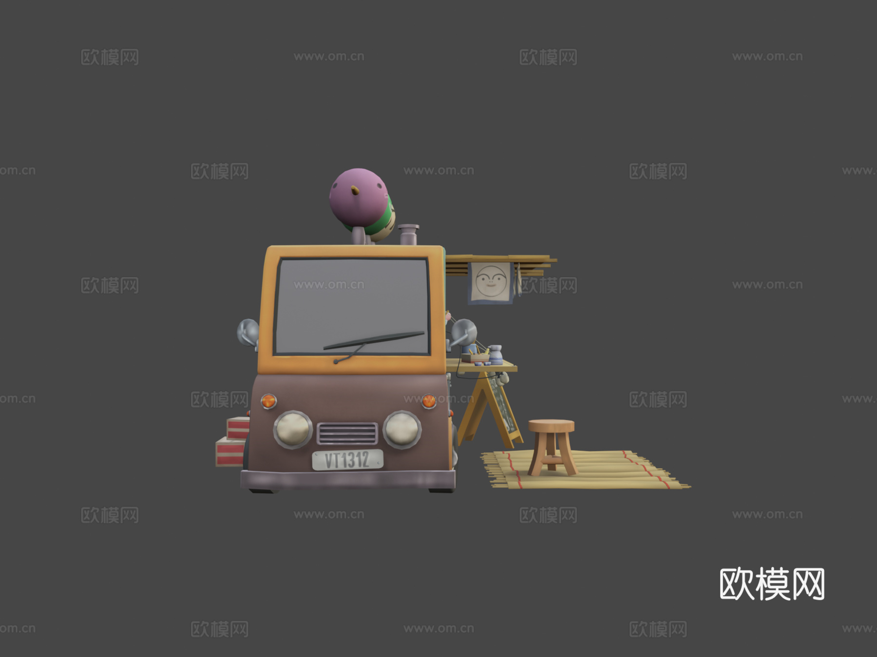 日本餐车3d模型下载（渲染图5）