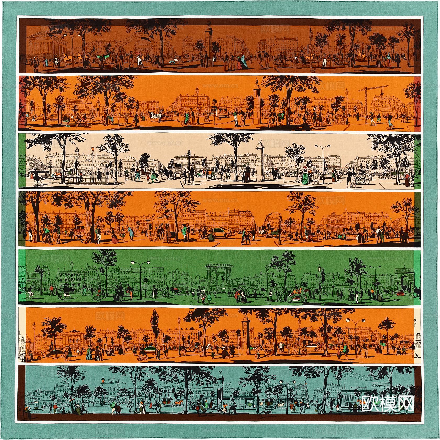 国外高端丝巾面料印花图案228